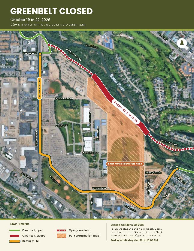 Detour Map for Greenbelt Closure Oct 19-22